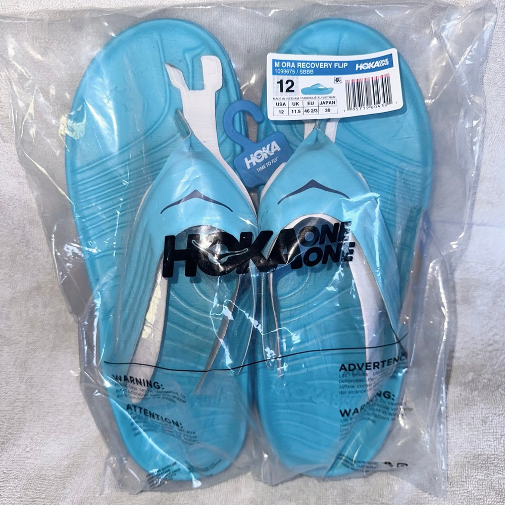 NWT Men’s Size 12 Hoka One Ora Recovery Flip Flop Scuba Blue/Bellwether Blue